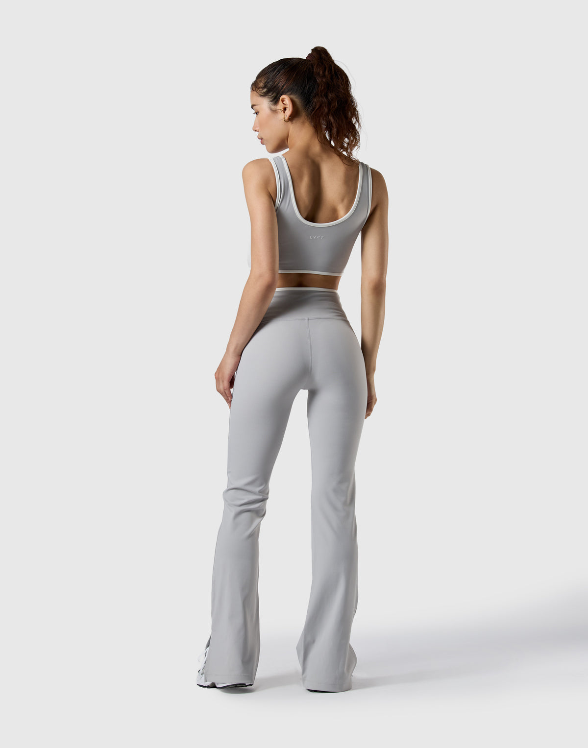 Wrap Over Flare Leggings - Grey