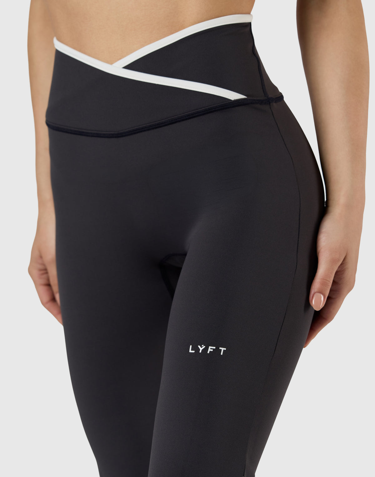 Wrap Over Flare Leggings - Black