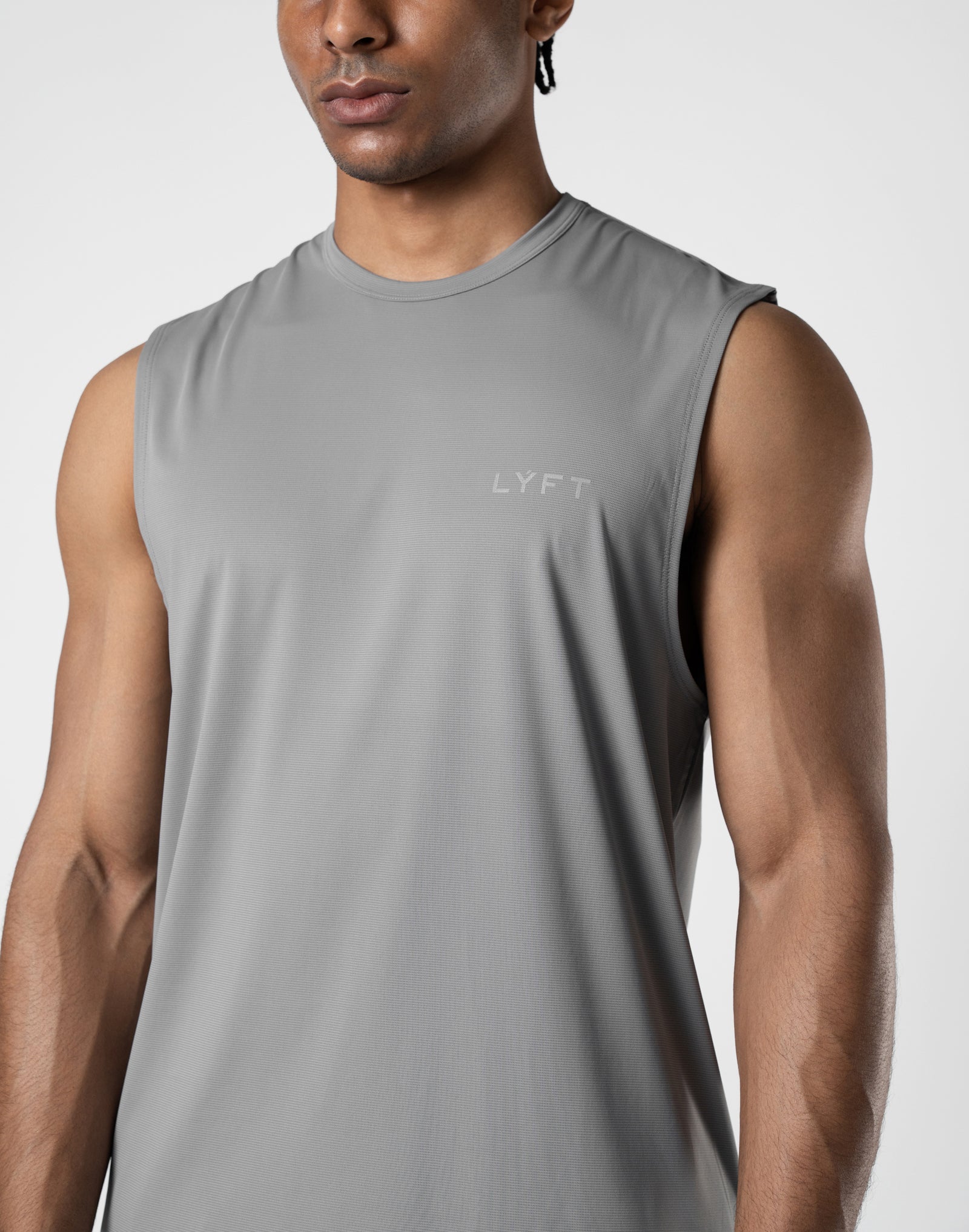 Reflector LÝFT Logo Slim Tanktop - Grey