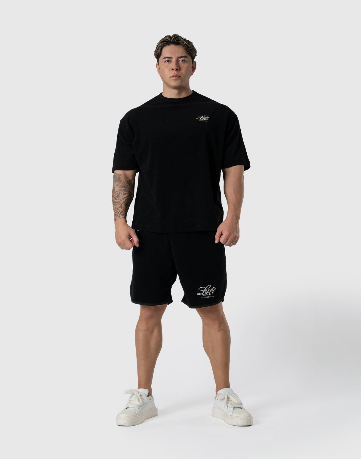 Cursive LÝFT Logo Pile Big T-Shirt - Black