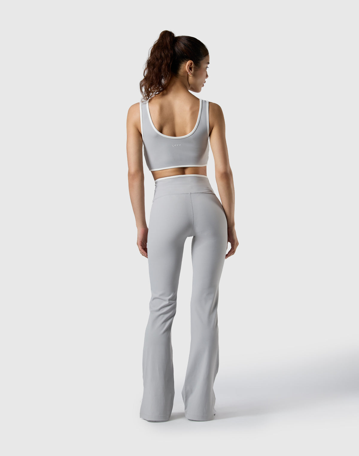 Wrap Over Flare Leggings - Grey