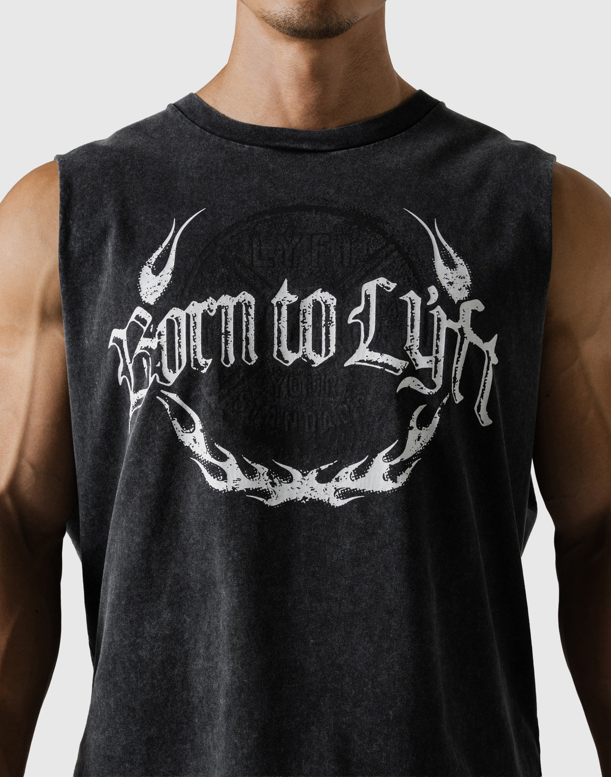 Plate Fire Graphic Vintage Box Tanktop - Black