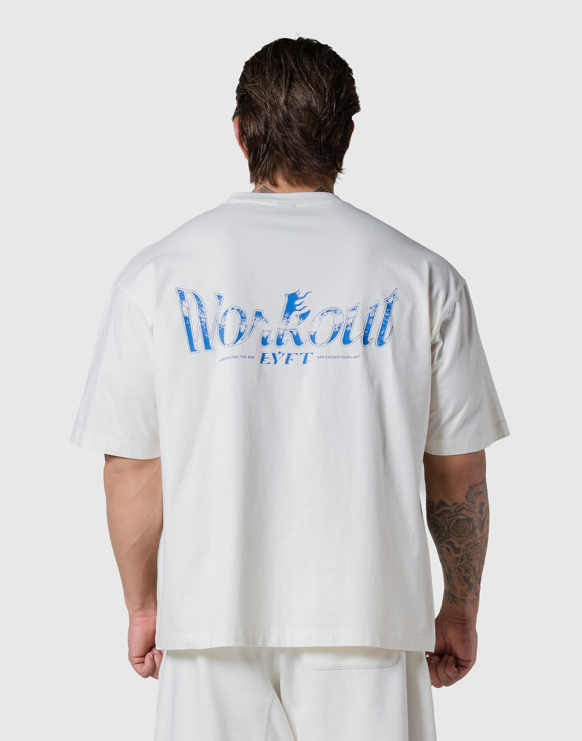 Work Out Graphic Vintage Big T-Shirt - Ivory