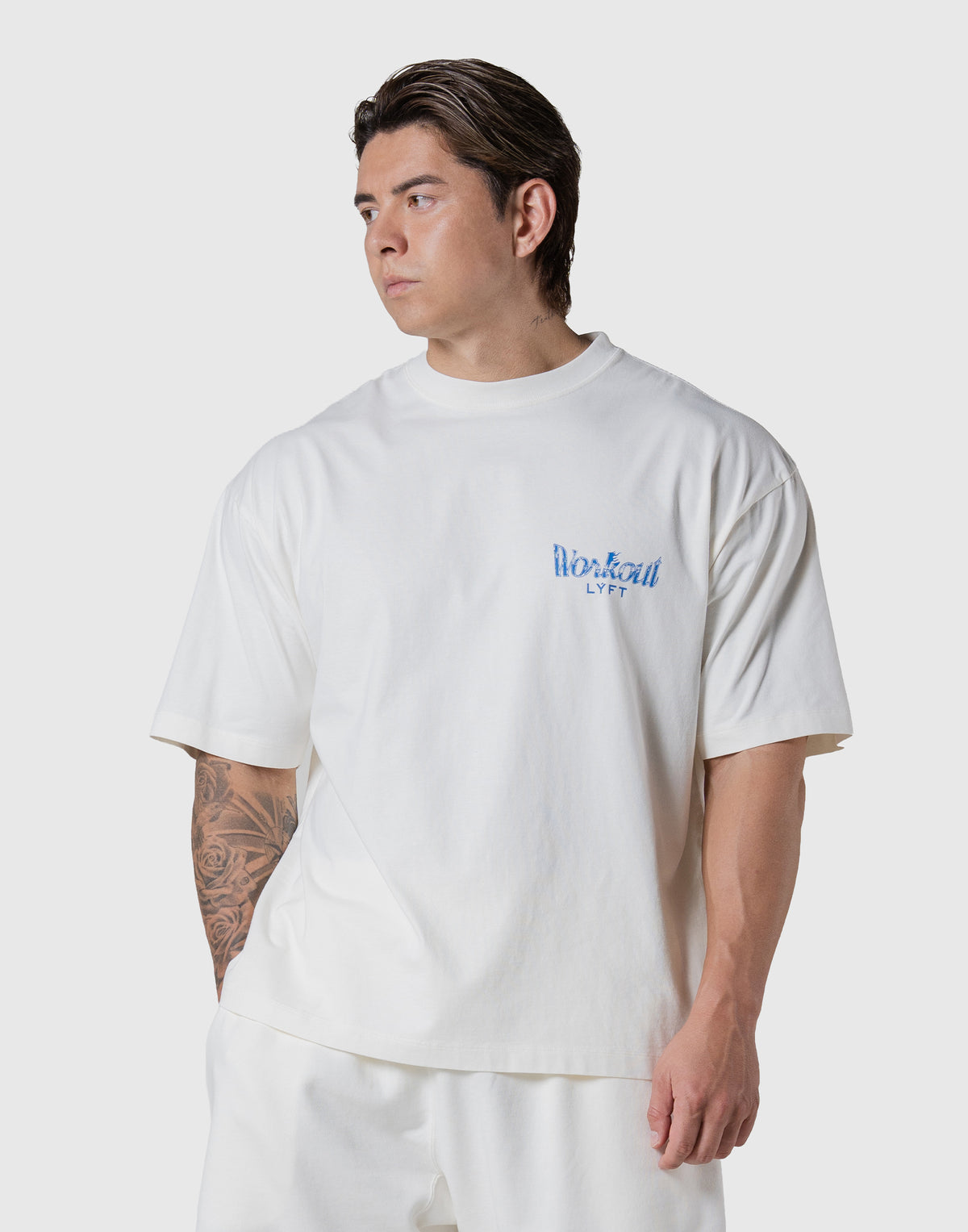 Work Out Graphic Vintage Big T-Shirt - Ivory