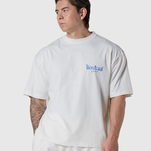 Work Out Graphic Vintage Big T-Shirt - Ivory – LÝFT