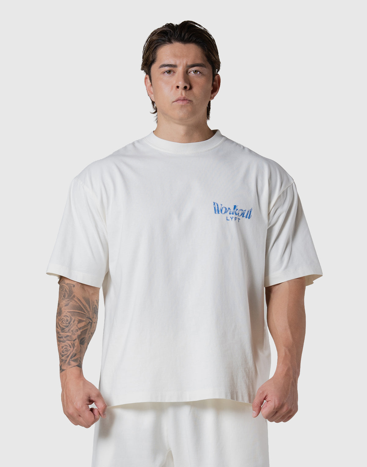 Work Out Graphic Vintage Big T-Shirt - Ivory