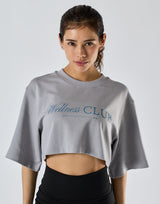 Wellness Club Logo Cropped T-Shirt - Grey