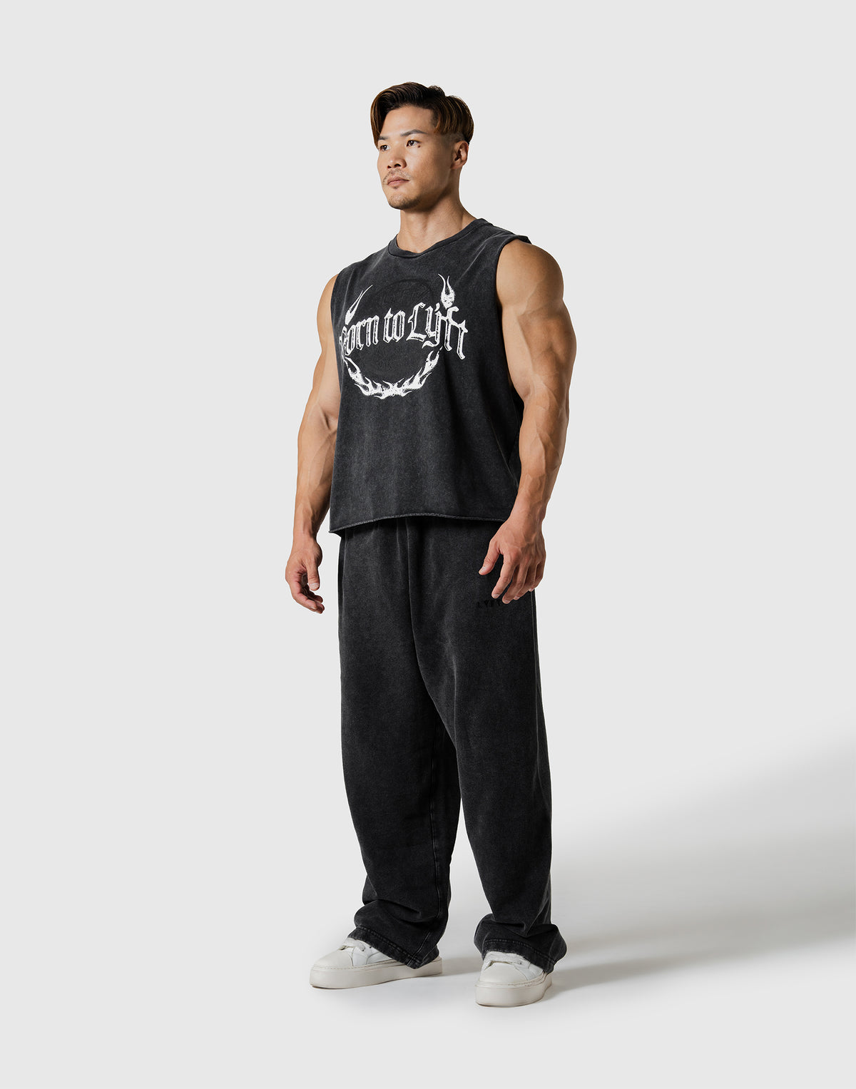 Plate Fire Graphic Vintage Box Tanktop - Black
