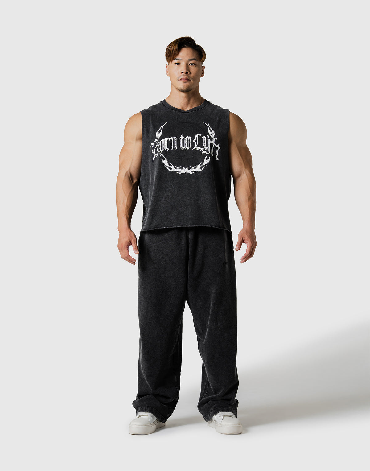 Plate Fire Graphic Vintage Box Tanktop - Black