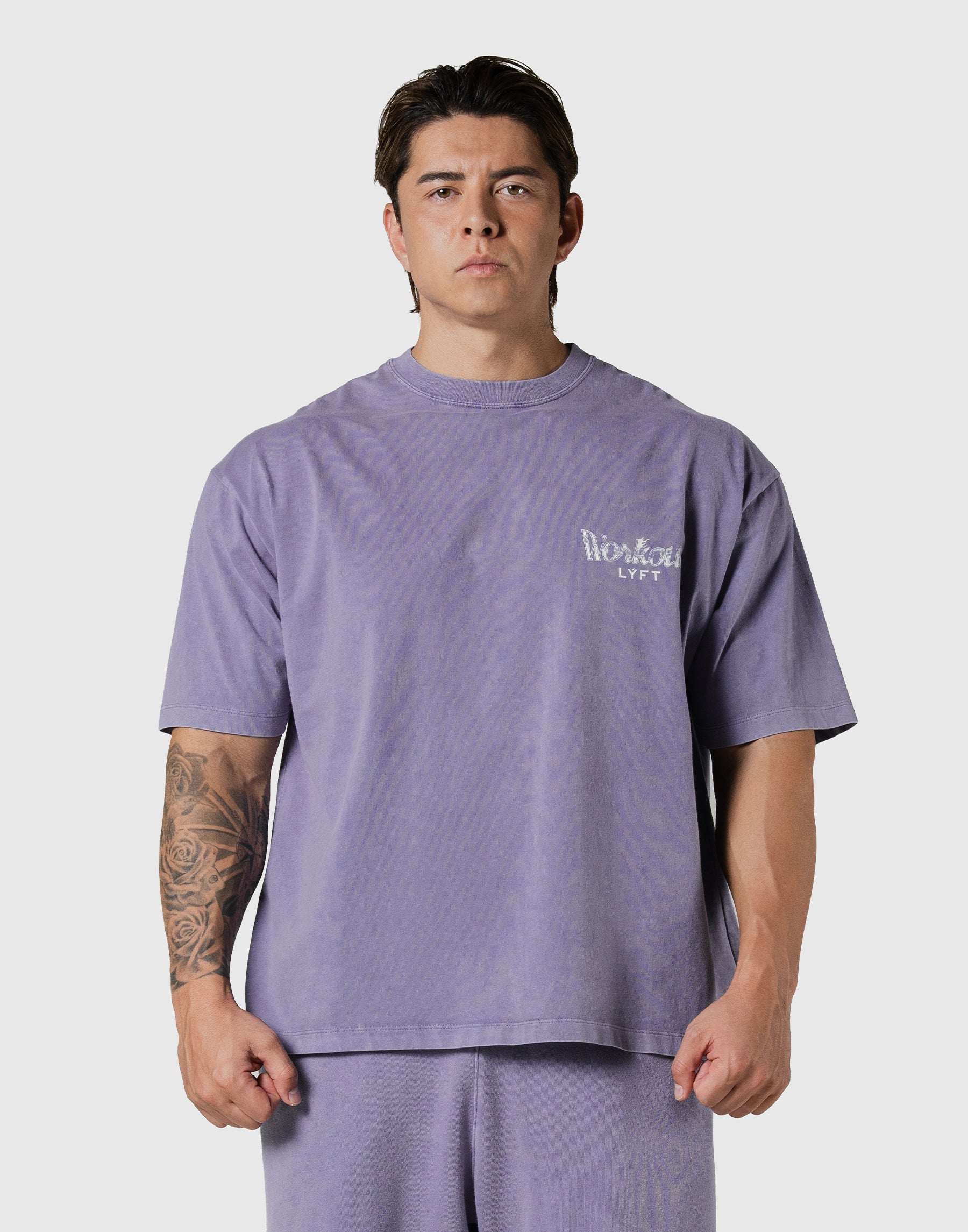 Work Out Graphic Vintage Big T-Shirt - Purple – LÝFT
