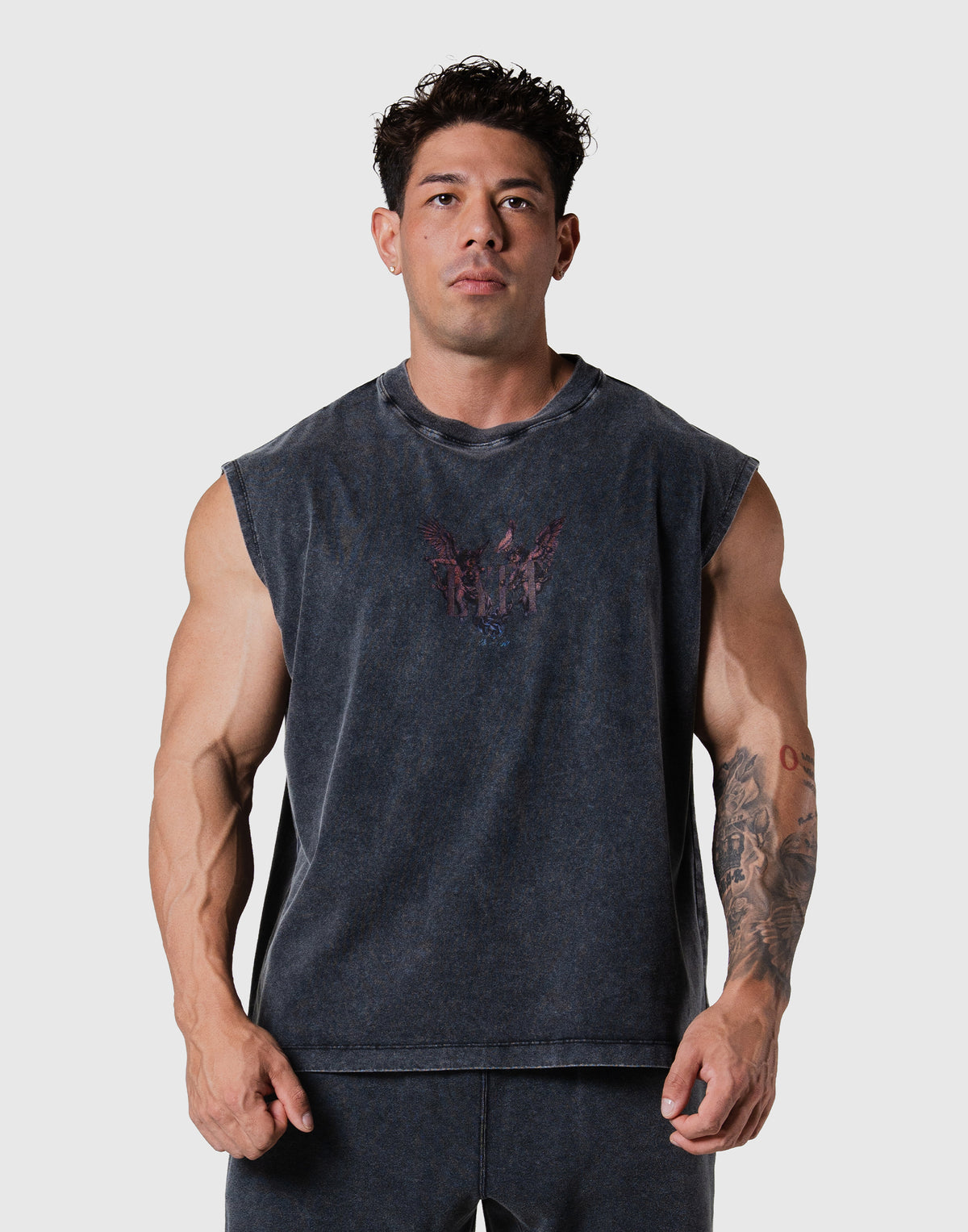 Angel Graphic Vintage Tanktop - Black
