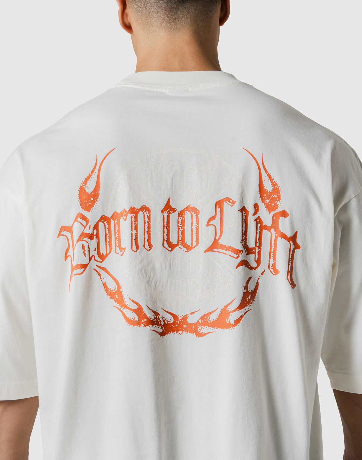 Plate Fire Graphic Vintage Big T-Shirt - Ivory
