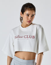 Wellness Club Logo Cropped T-Shirt - White