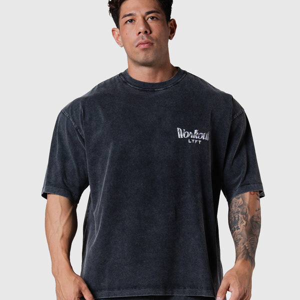 Work Out Graphic Vintage Big T-Shirt - Black – LÝFT
