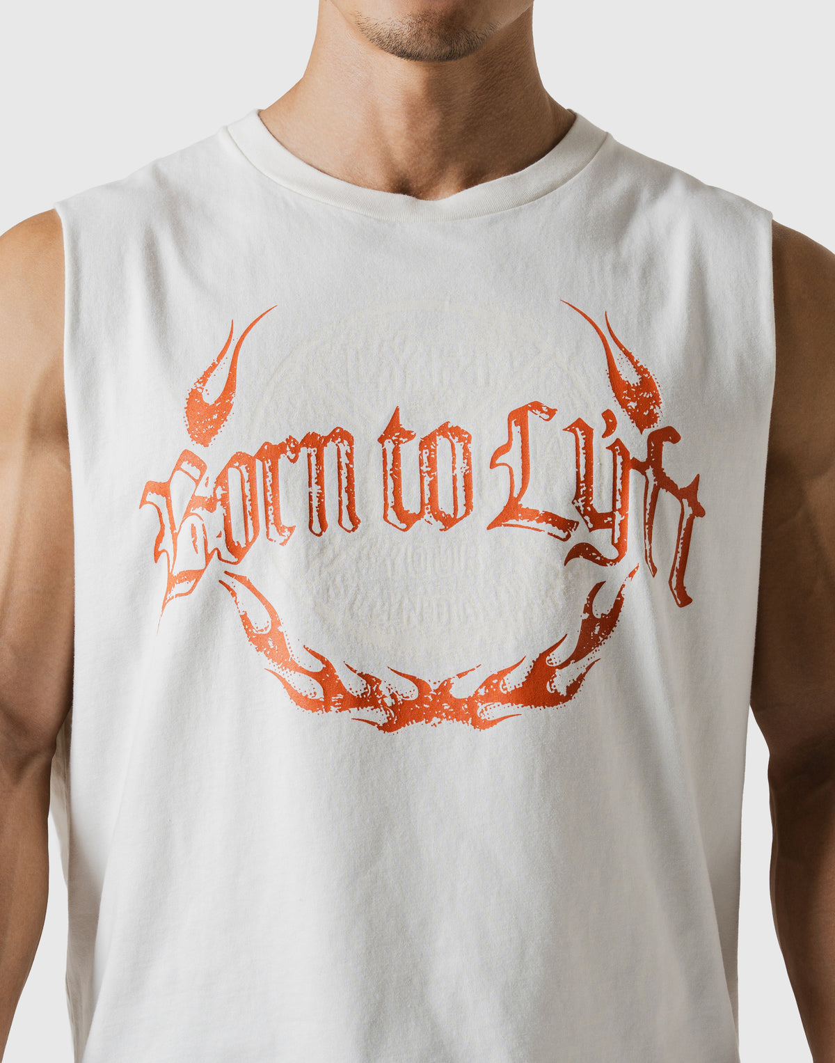 Plate Fire Graphic Vintage Box Tanktop - White
