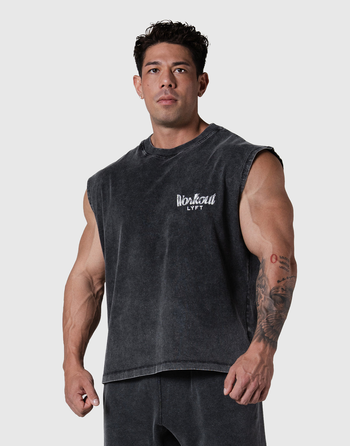 Work Out Graphic Vintage Tanktop - Black