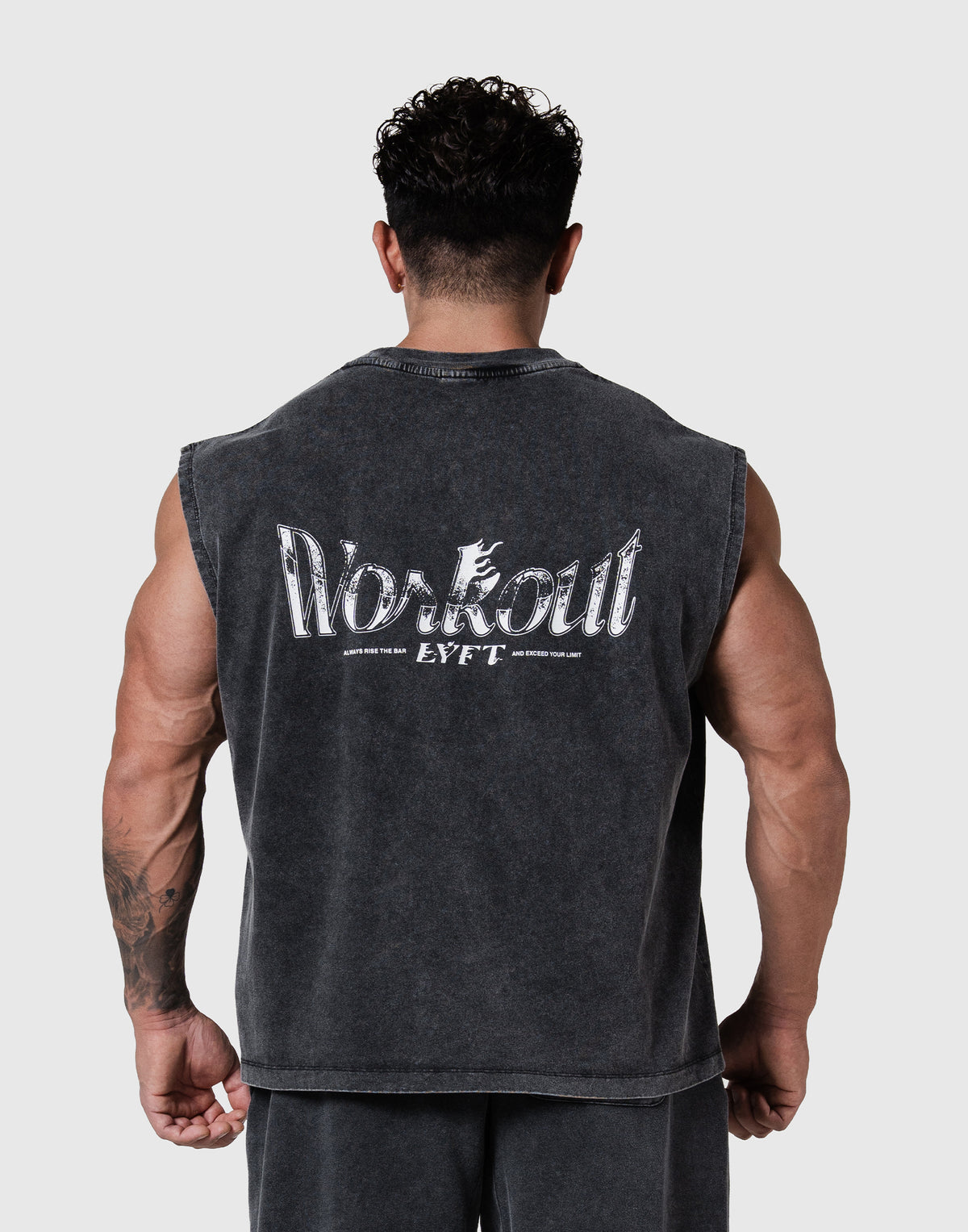 Work Out Graphic Vintage Tanktop - Black