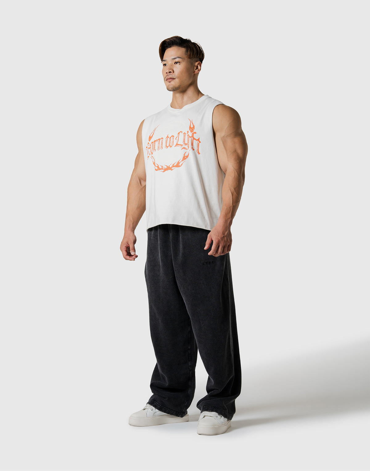 Plate Fire Graphic Vintage Box Tanktop - White