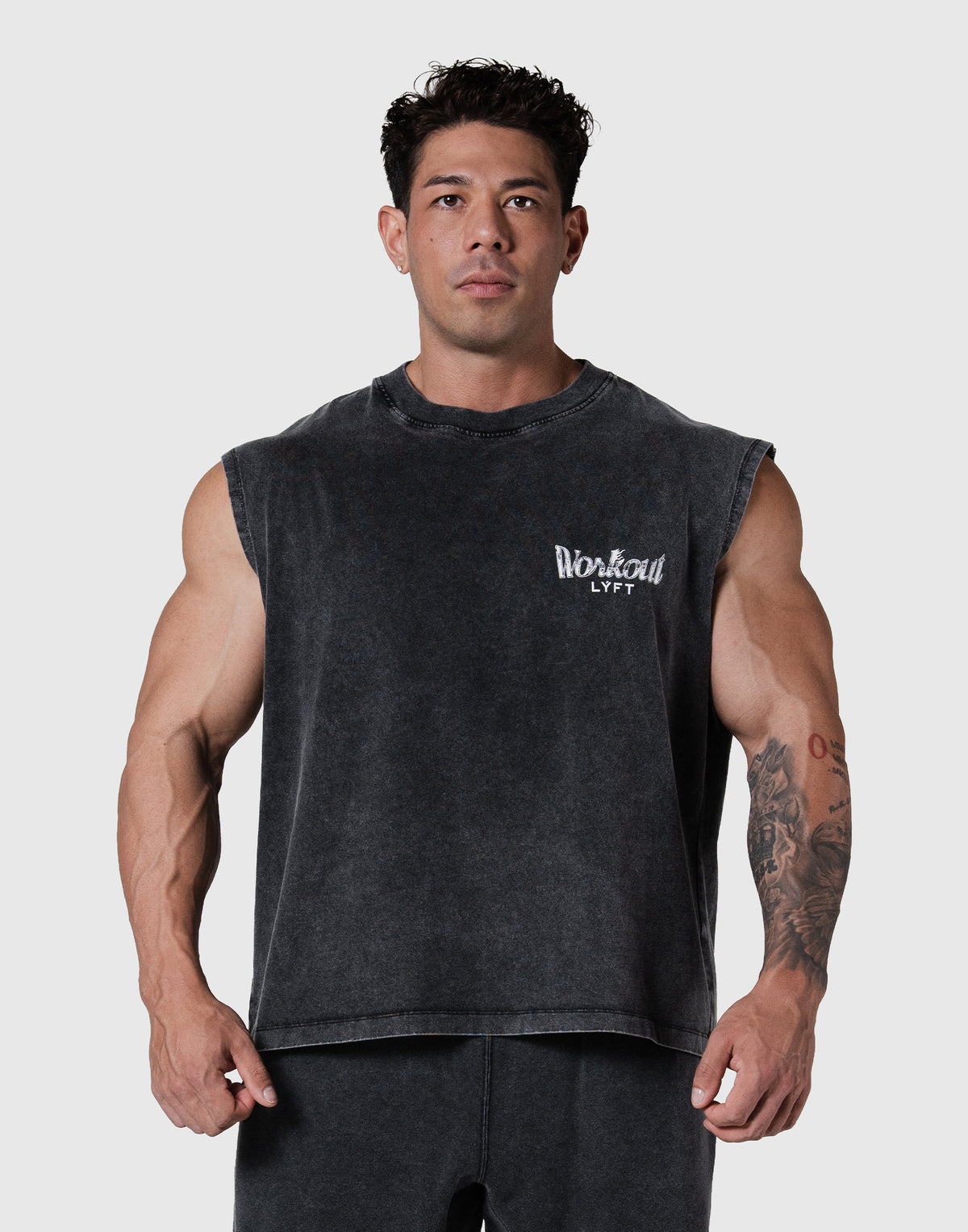 Work Out Graphic Vintage Tanktop - Black