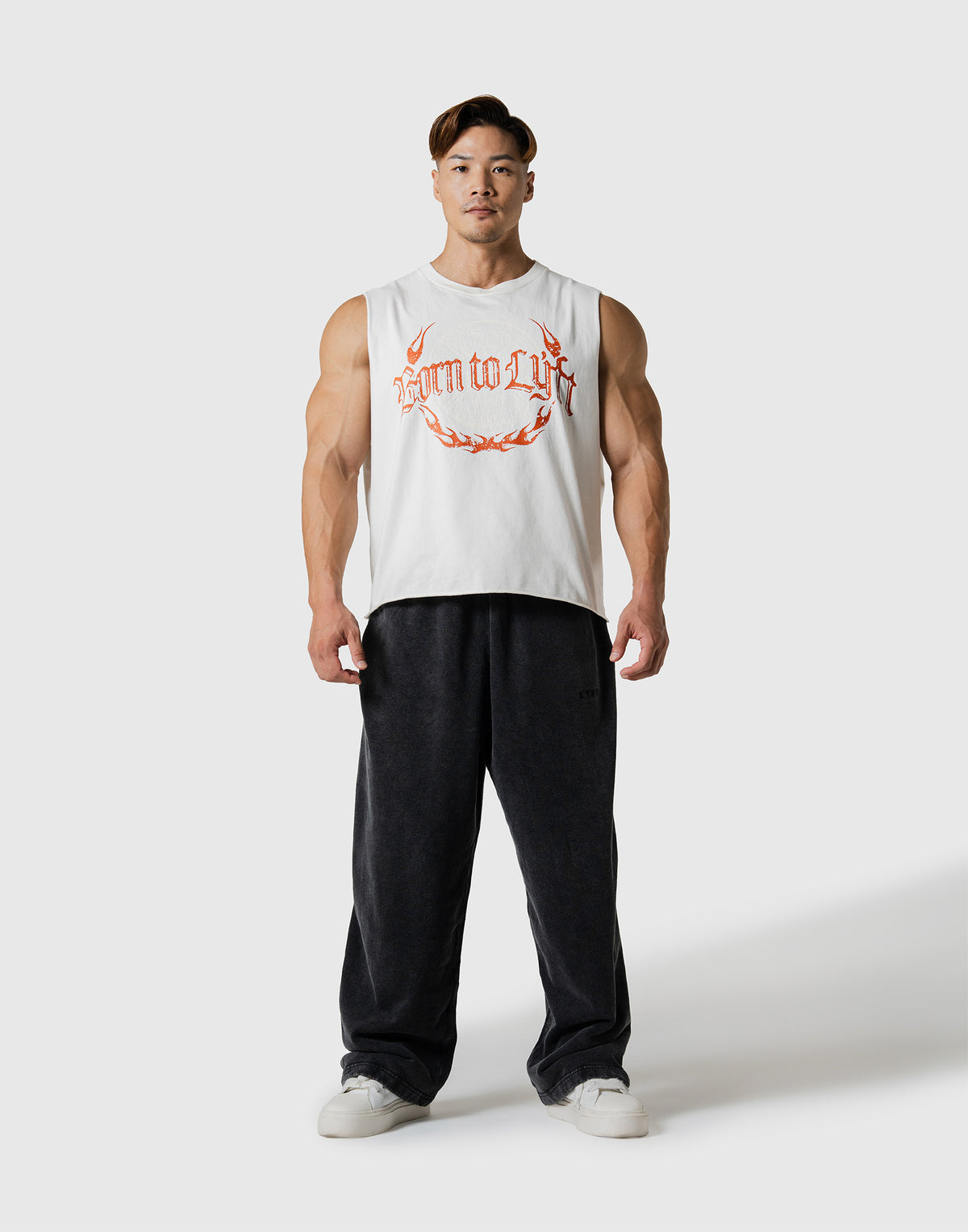 Plate Fire Graphic Vintage Box Tanktop - White