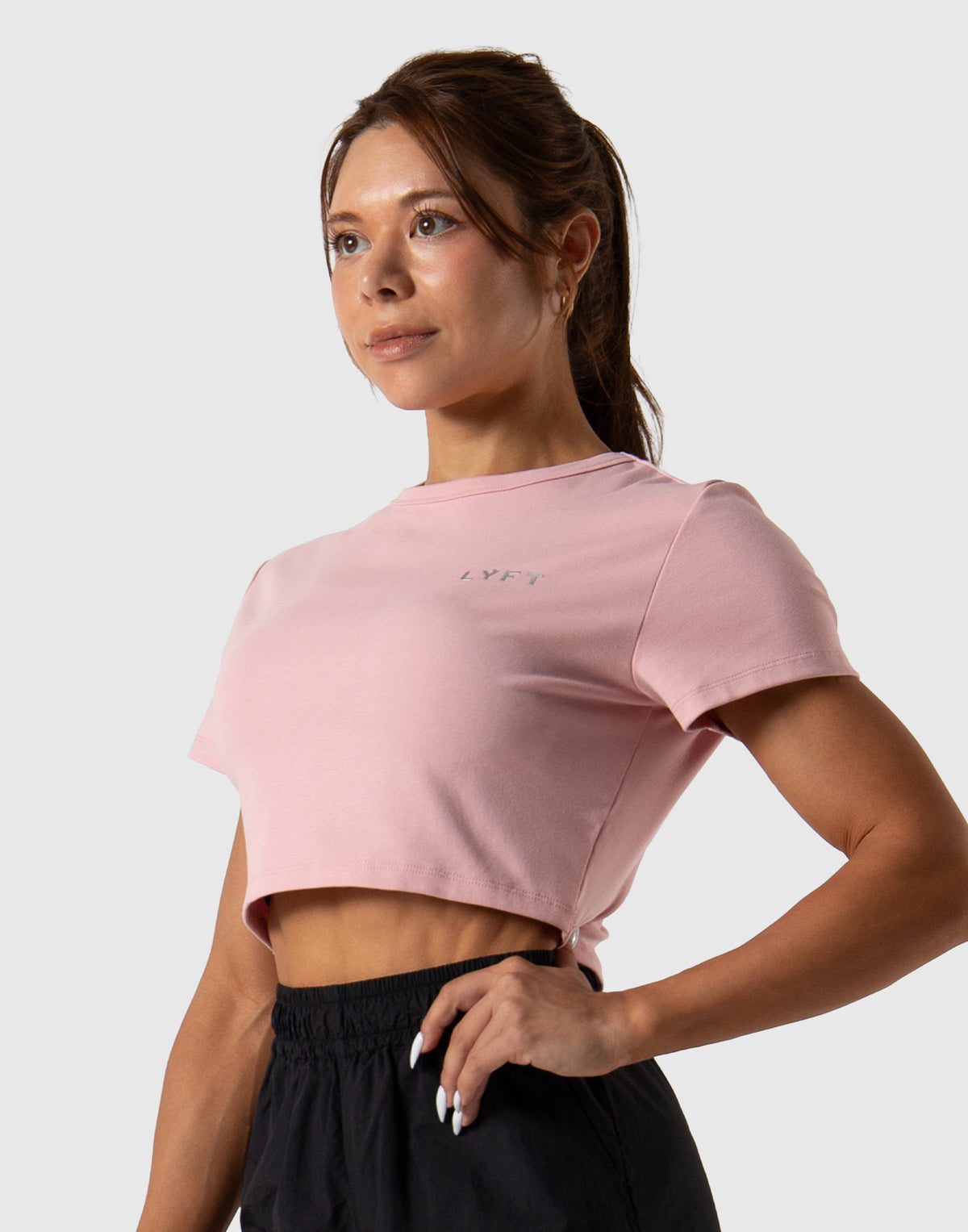 LÝFT Logo Short Length T-Shirt - Pink