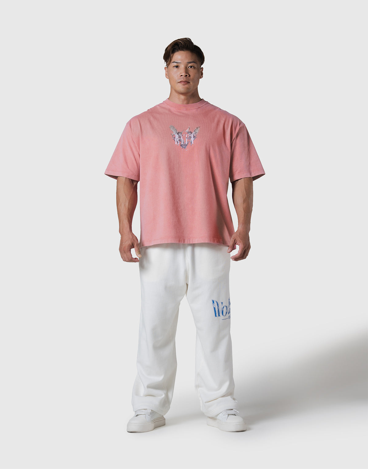 Angel Graphic Vintage Big T-Shirt - Pink