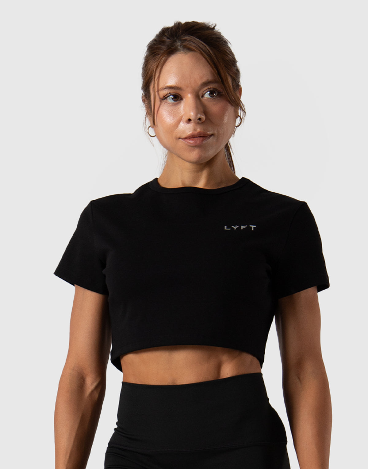 LÝFT Logo Short Length T-Shirt - Black