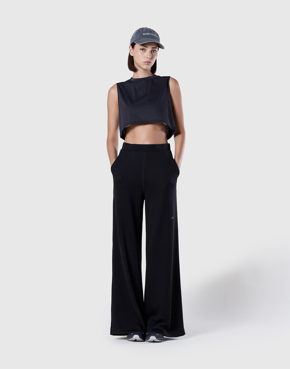 Soft Mesh sleeveless top - Black