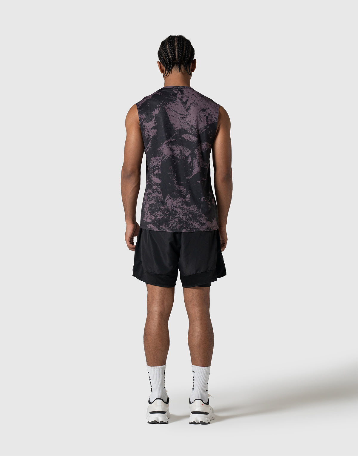 Camouflage Pattern Stretch Mesh Tanktop - Red