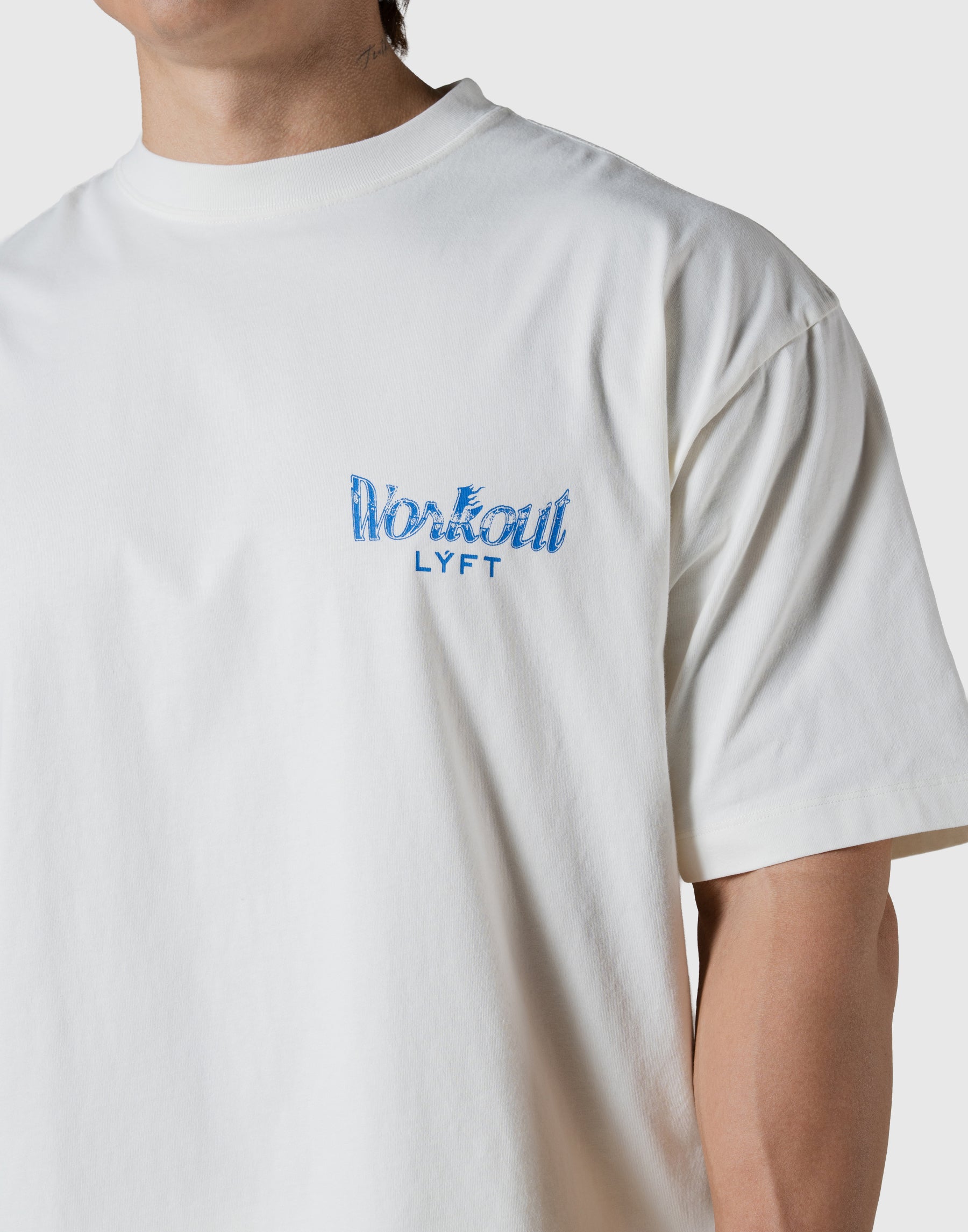 Work Out Graphic Vintage Big T-Shirt - Ivory – LÝFT