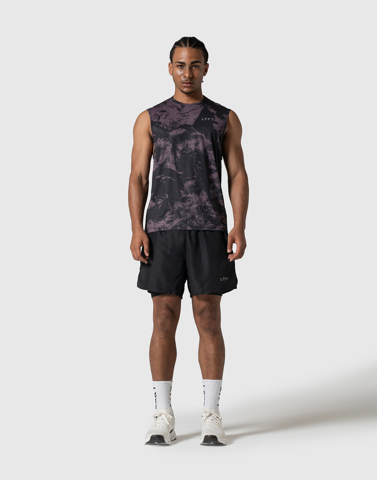 Camouflage Pattern Stretch Mesh Tanktop - Red