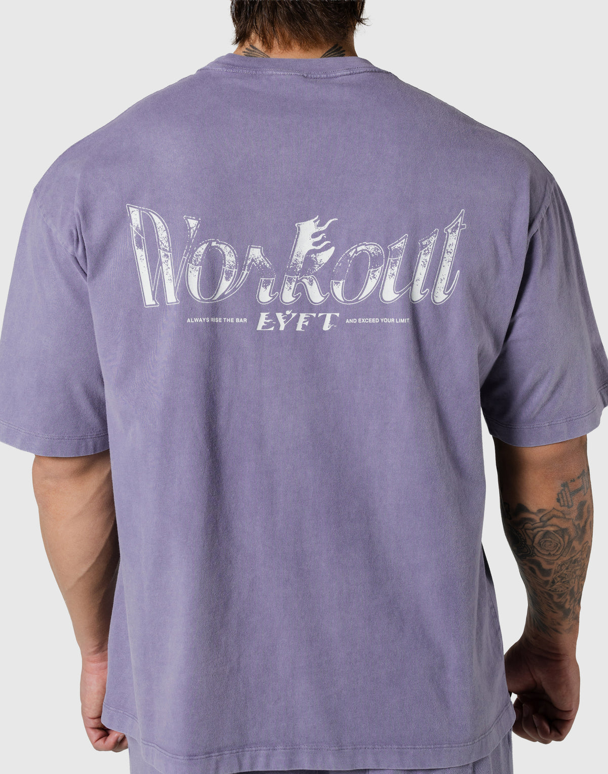 Work Out Graphic Vintage Big T-Shirt - Purple