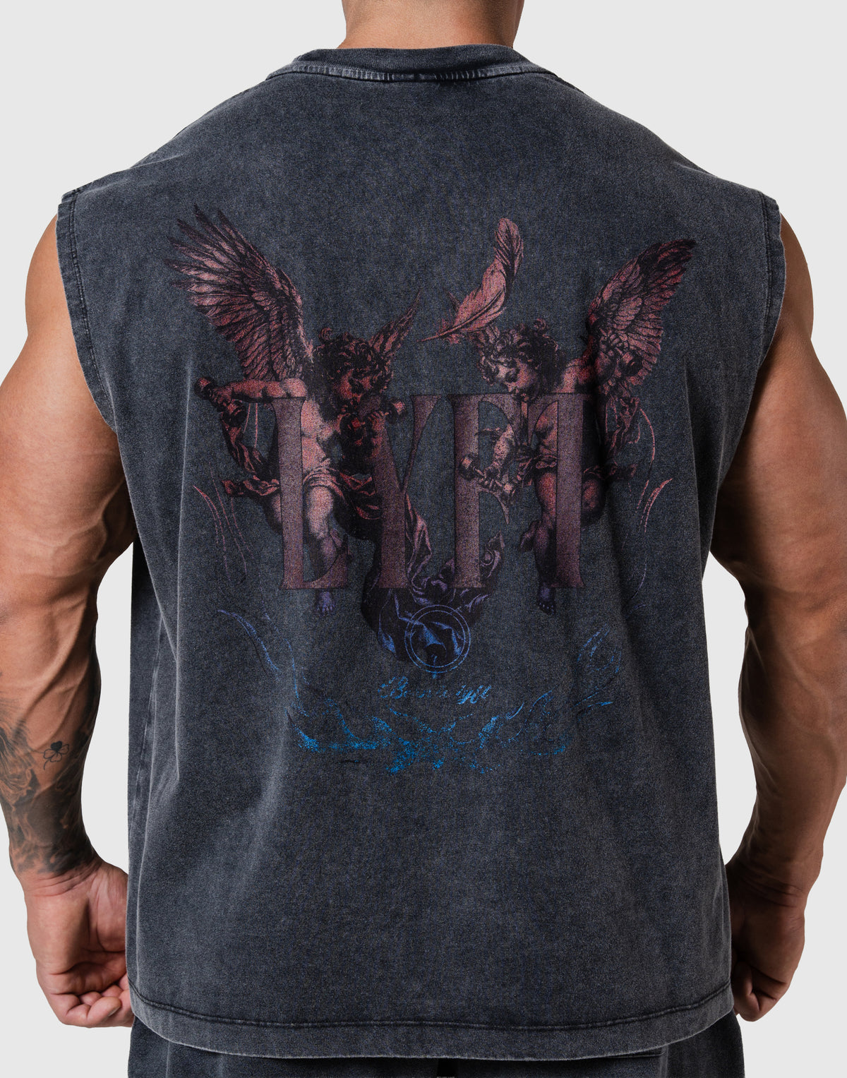 Angel Graphic Vintage Tanktop - Black
