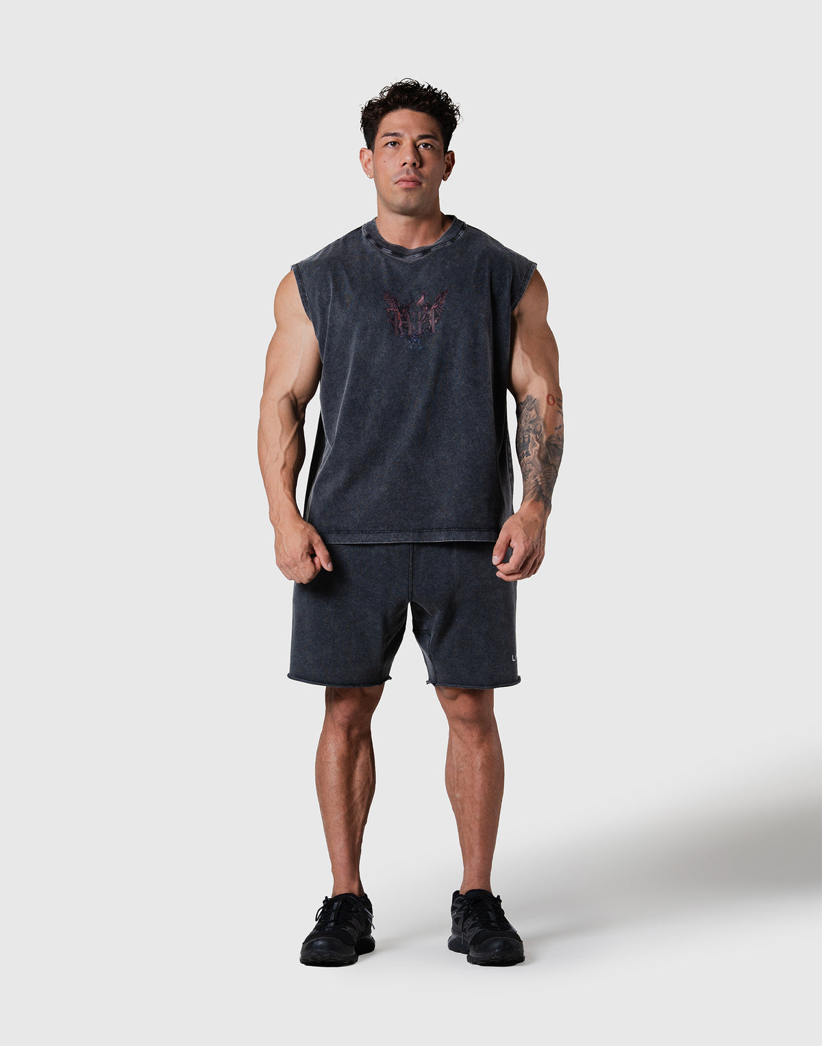 Angel Graphic Vintage Tanktop - Black