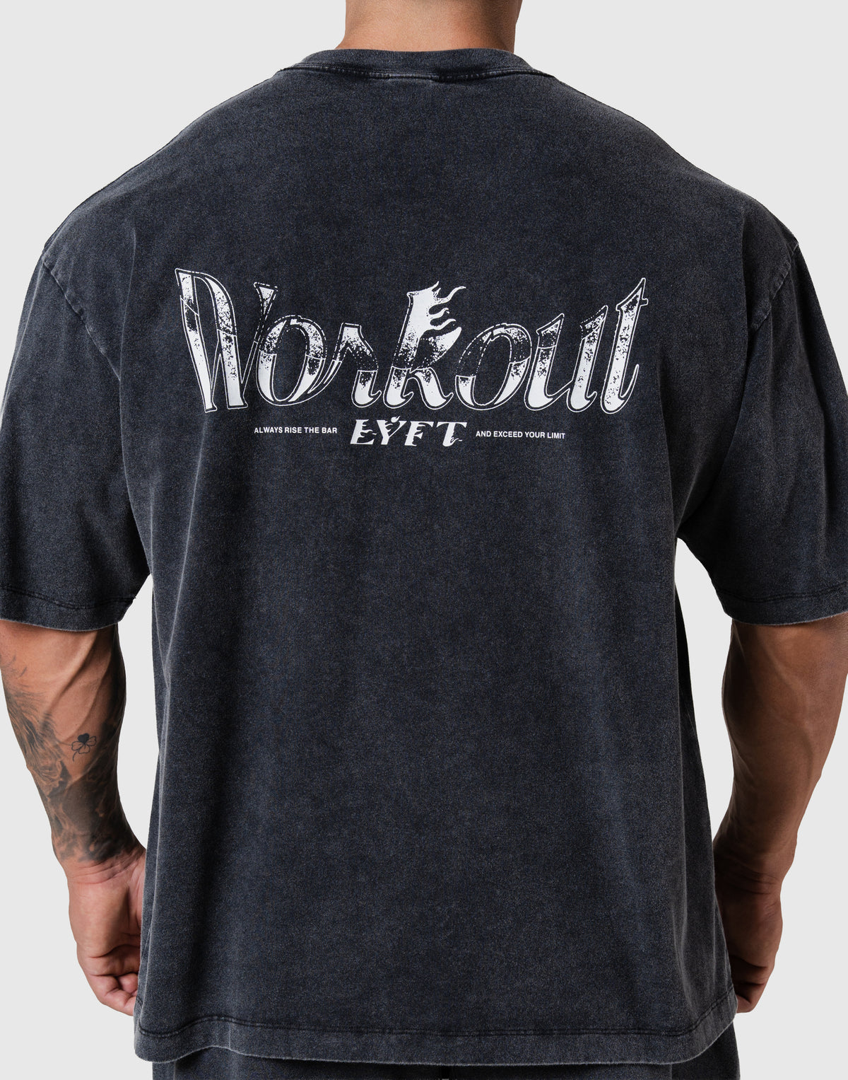 Work Out Graphic Vintage Big T-Shirt - Black