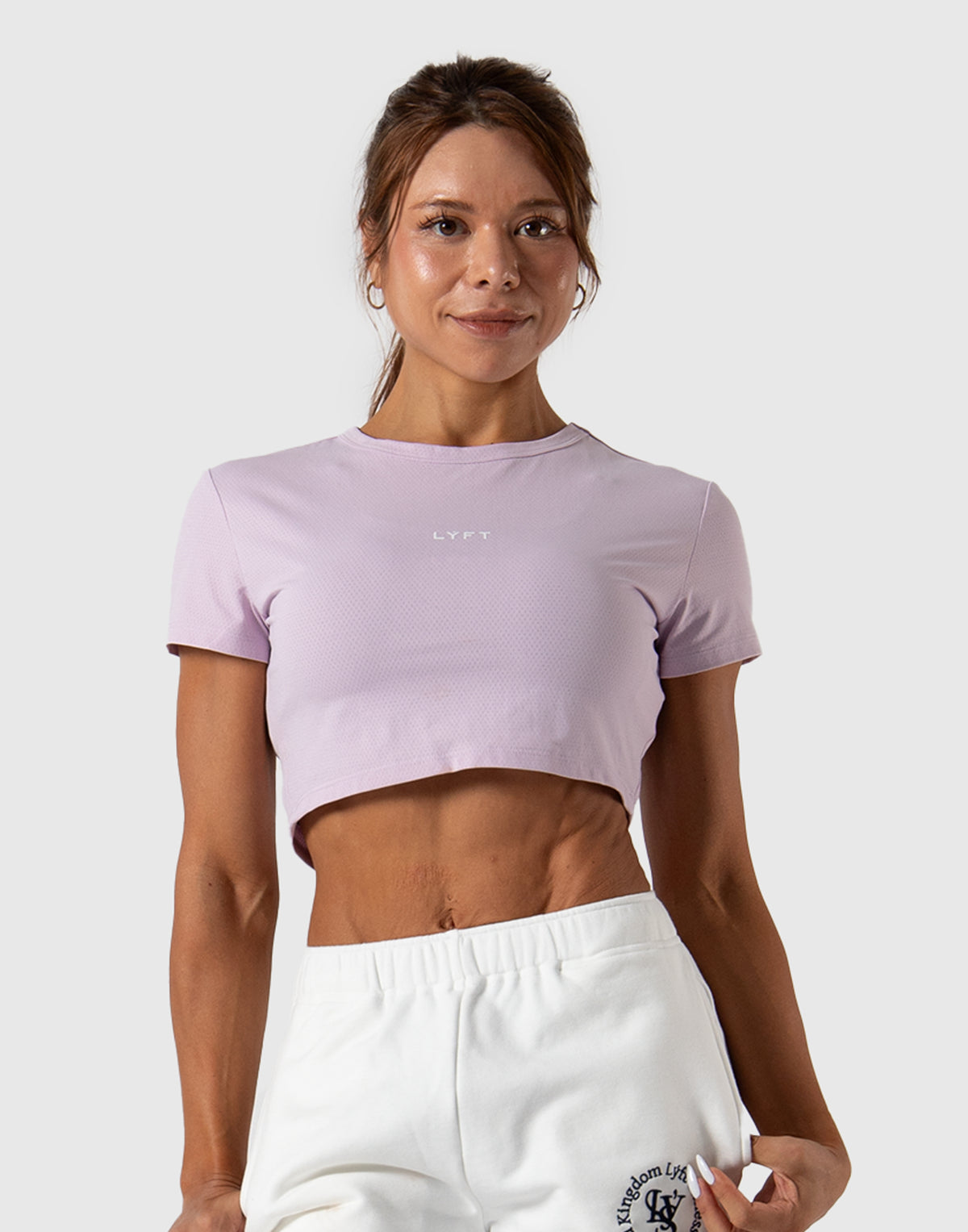 Soft Mesh Cropped T-Shirt - Pink