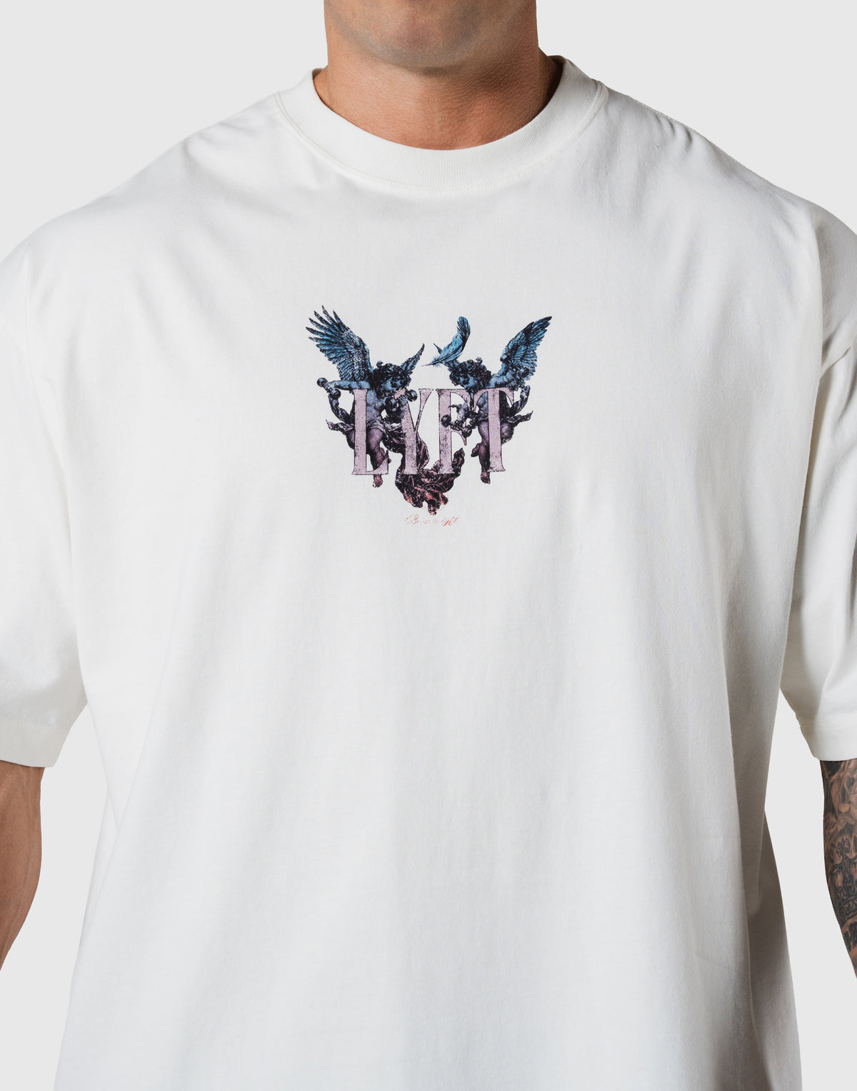 Angel Graphic Vintage Big T-Shirt - Ivory