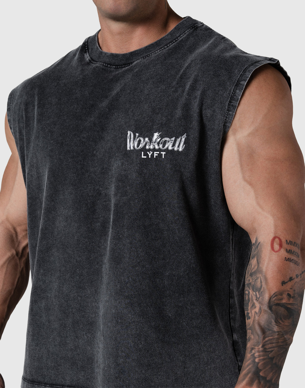 Work Out Graphic Vintage Tanktop - Black
