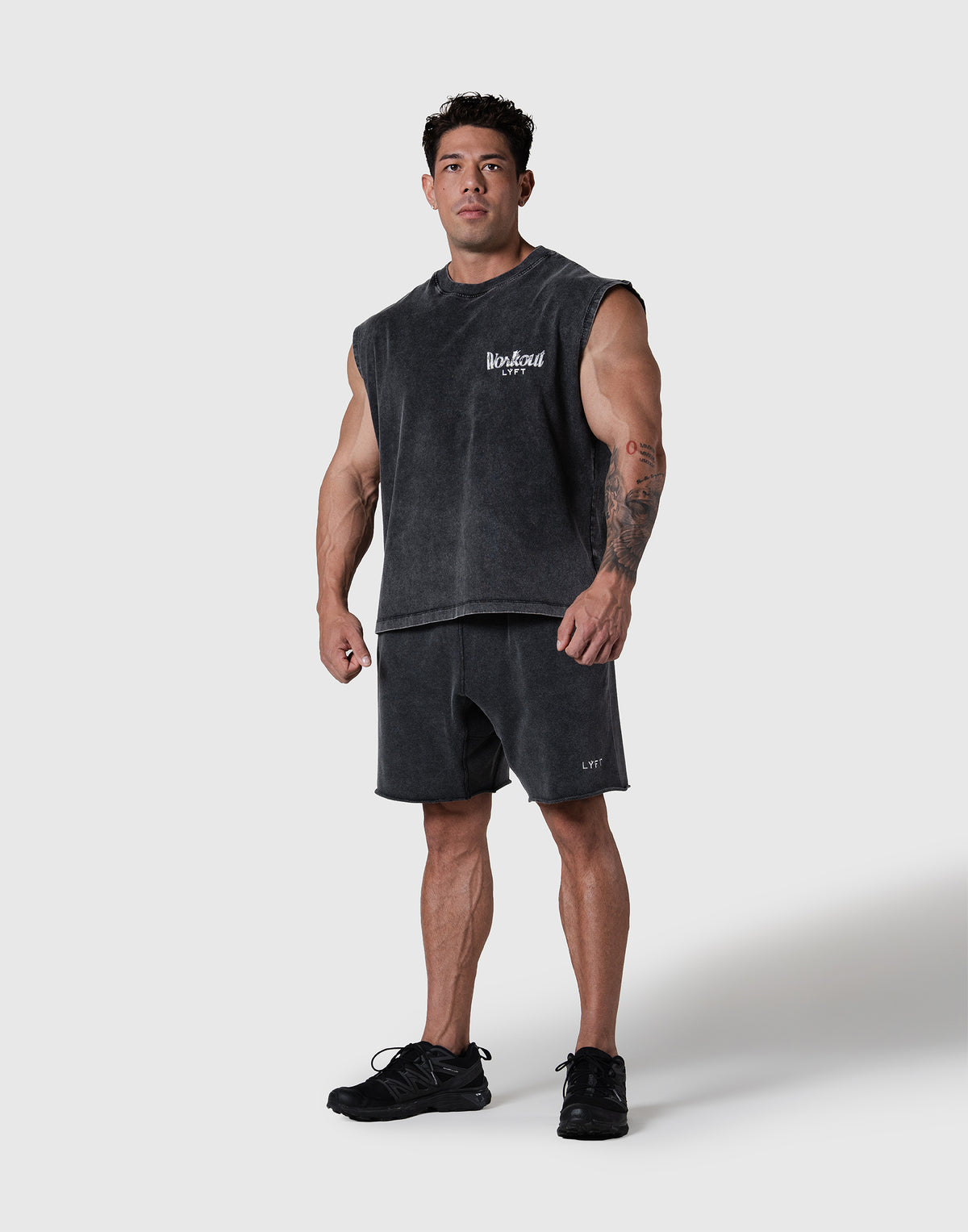 Work Out Graphic Vintage Tanktop - Black