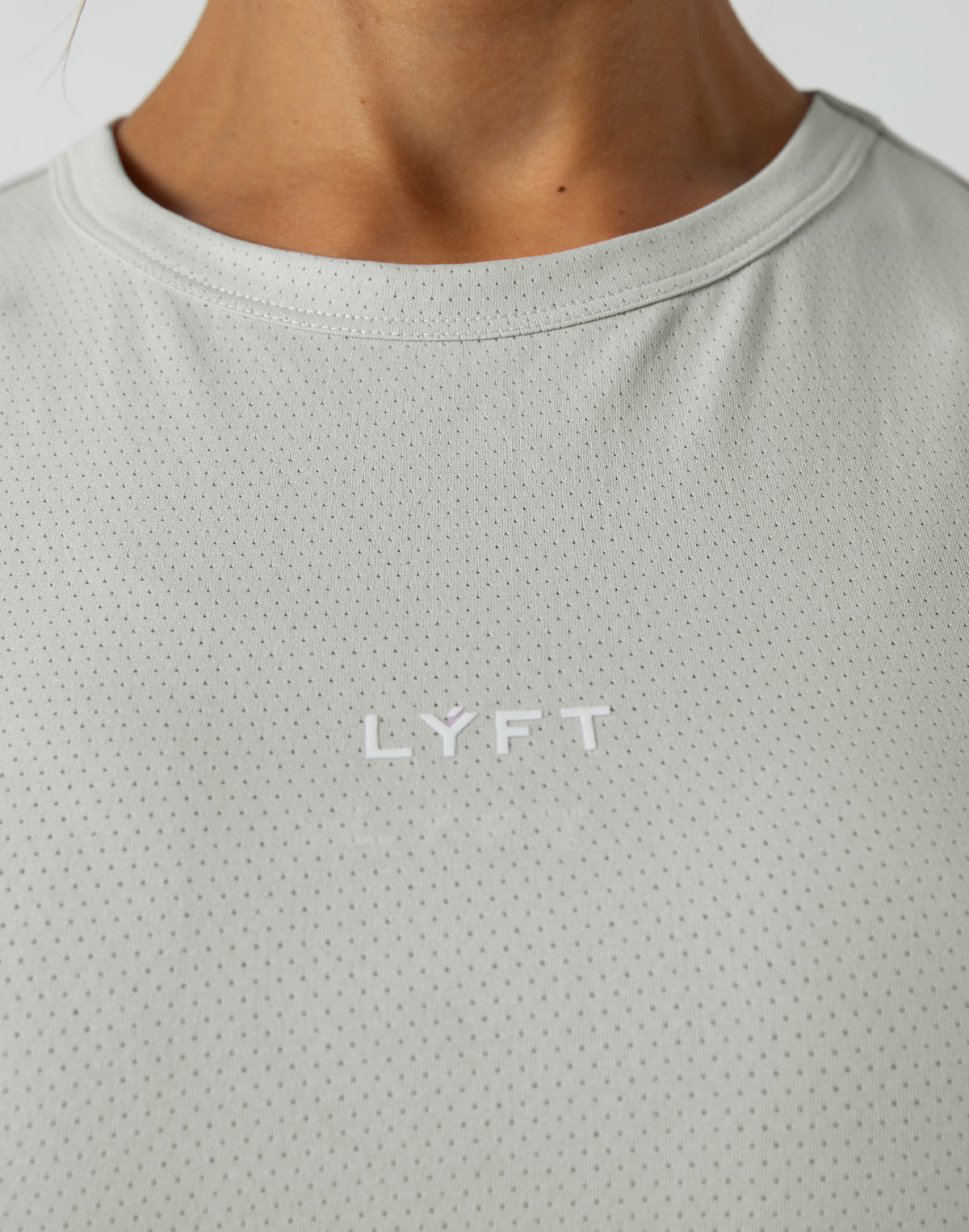 Soft Mesh Cropped T-Shirt - Grey