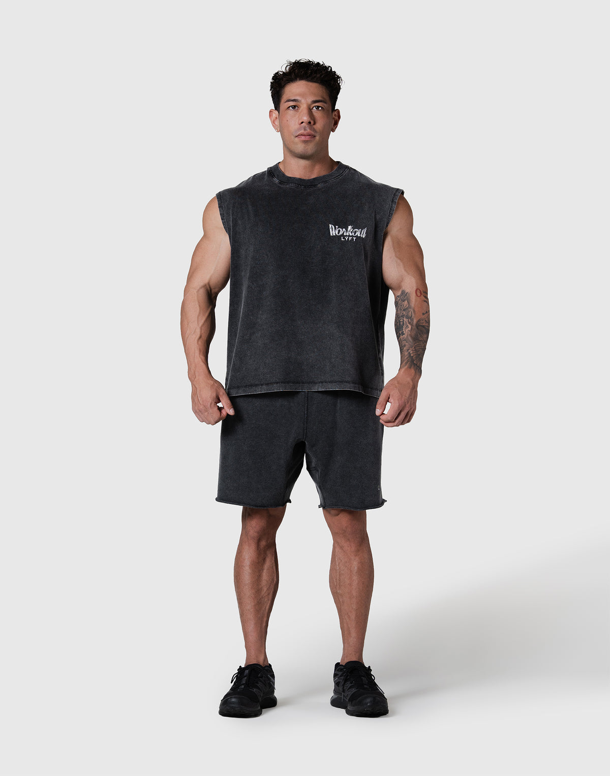 Work Out Graphic Vintage Tanktop - Black