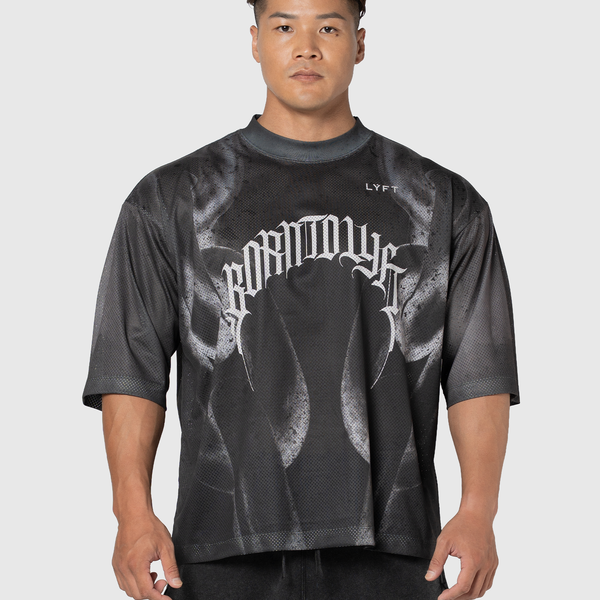 Chain Graphic Extra Big Mesh T-Shirt - Black – LÝFT