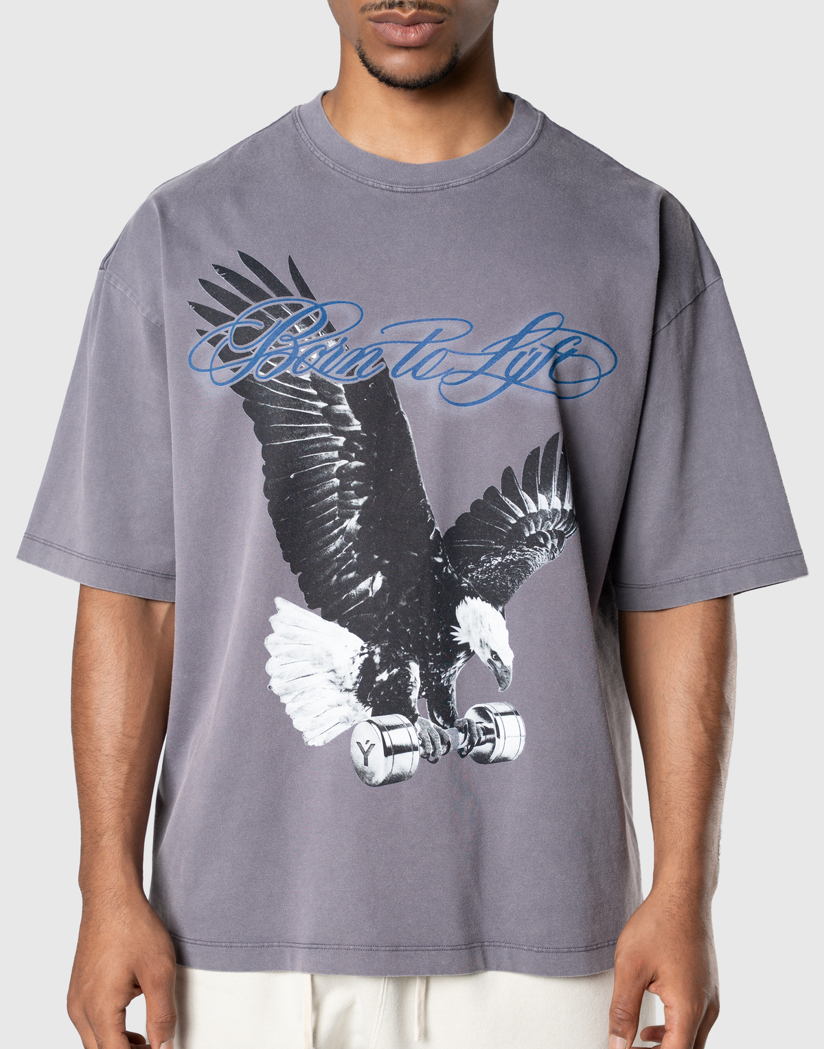 Iron Eagle Graphic Vintage Big T-Shirt - Purple