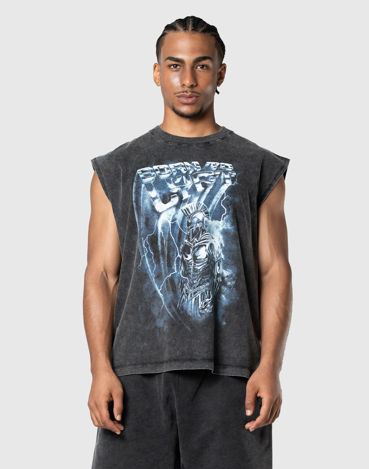 Warrior Graphic Vintage Tanktop - Black