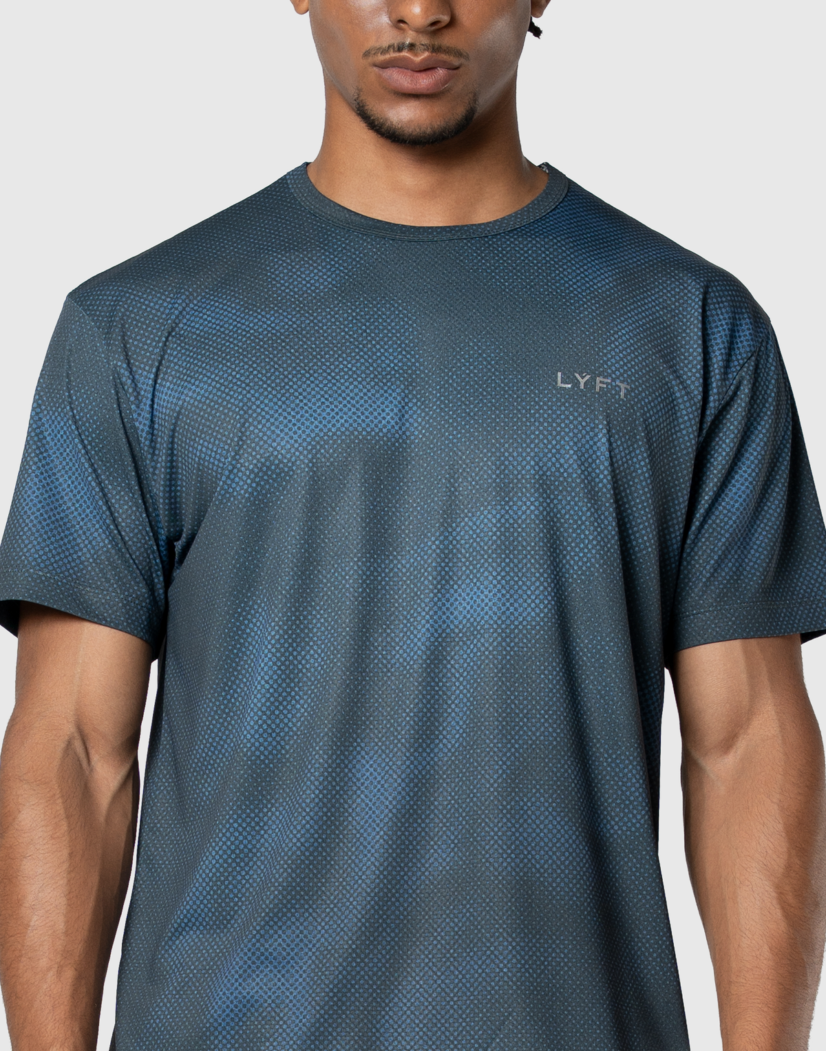 LÝFT Allover Print Standard Stretch T-Shirt - Navy