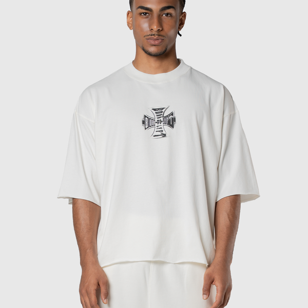 Iron Cross Logo Vintage Big T-Shirt - Ivory – LÝFT