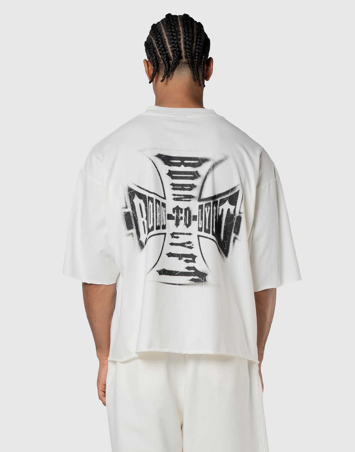 Iron Cross Logo Vintage Big T-Shirt - Ivory