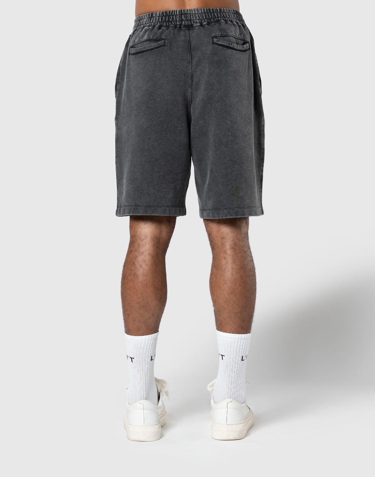 Iron Cross Logo Vintage Sweat Shorts - Black