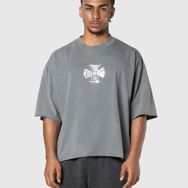 トップス LYFT IRON CROSS LOGO VINTAGE BIG T-SHIRT Iron Cross Logo Vintage Big T-Shirt - D.Grey – LÝFT