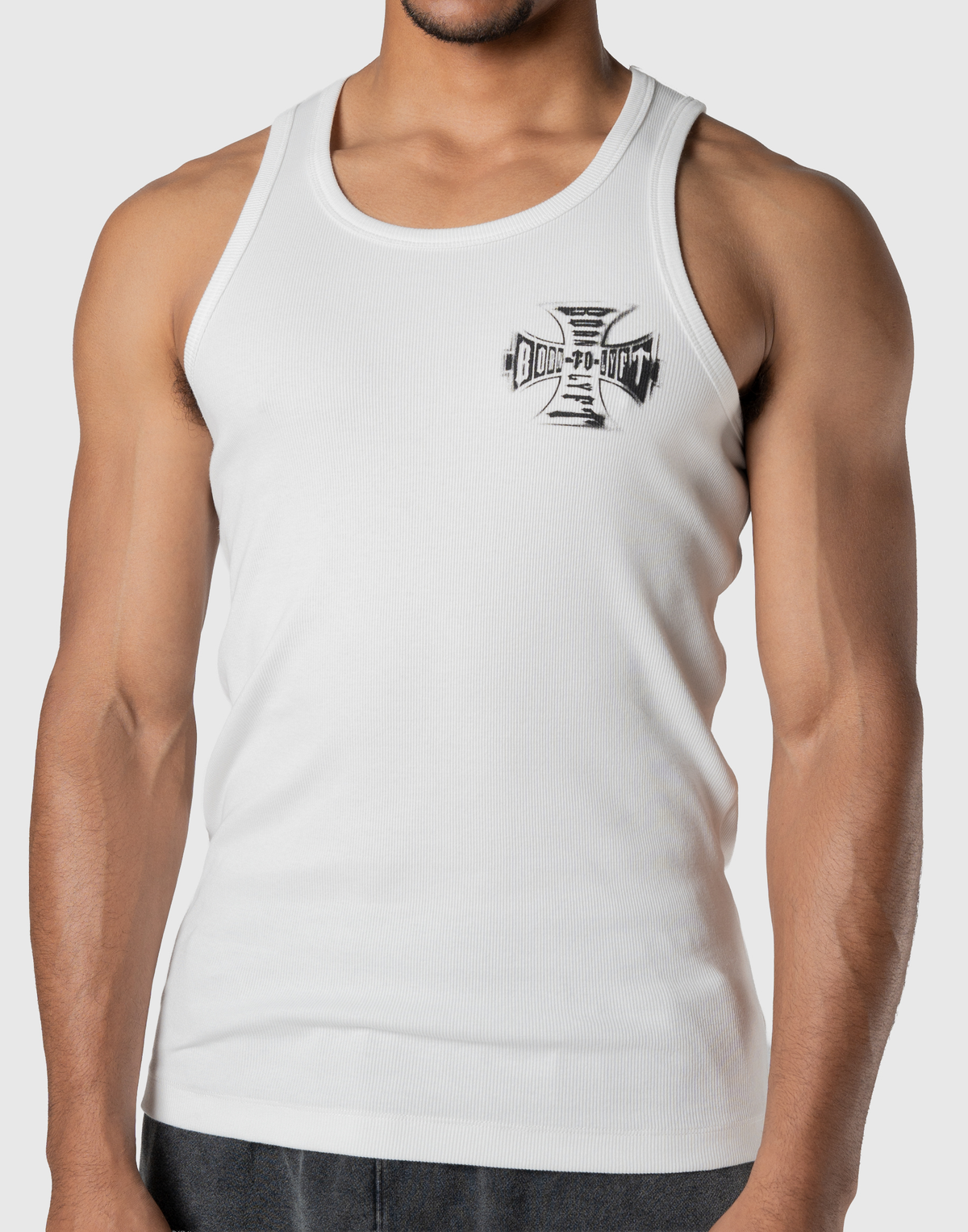 Iron Cross Logo Rib Tanktop - White